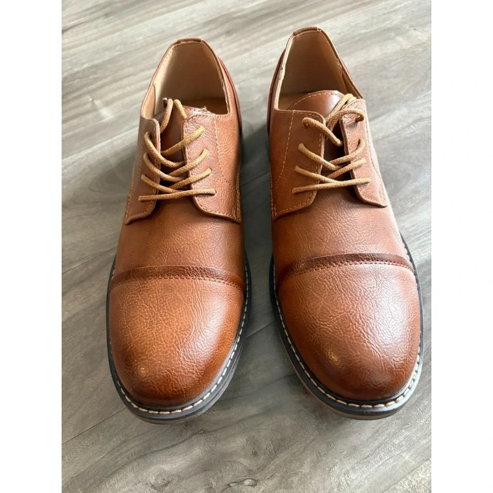 Mens Brown‎ Casual Oxford Formal Business Classic Lace Up Shoes Size 10 US